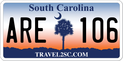 SC license plate ARE106