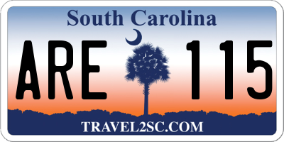 SC license plate ARE115