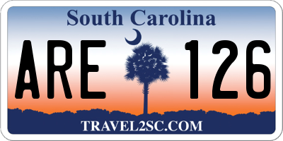 SC license plate ARE126