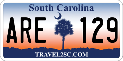 SC license plate ARE129