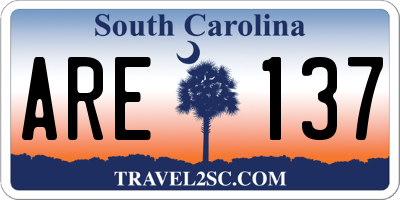 SC license plate ARE137