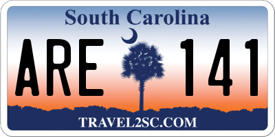 SC license plate ARE141