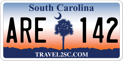 SC license plate ARE142