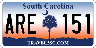 SC license plate ARE151