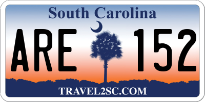 SC license plate ARE152