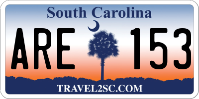 SC license plate ARE153