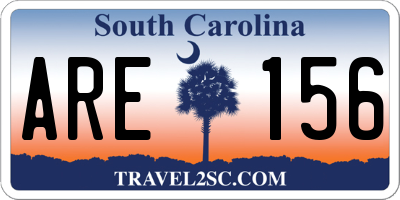 SC license plate ARE156