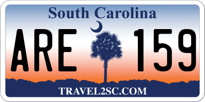 SC license plate ARE159