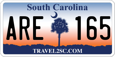 SC license plate ARE165