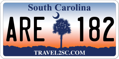 SC license plate ARE182