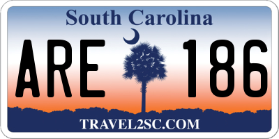 SC license plate ARE186