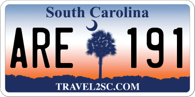 SC license plate ARE191