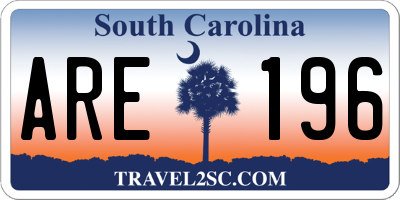 SC license plate ARE196