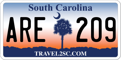 SC license plate ARE209