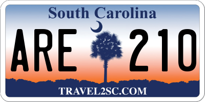 SC license plate ARE210