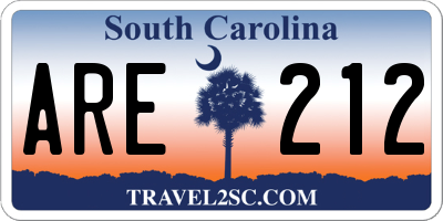 SC license plate ARE212