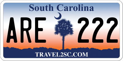 SC license plate ARE222