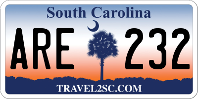 SC license plate ARE232