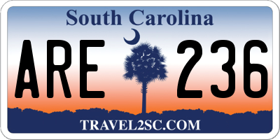 SC license plate ARE236