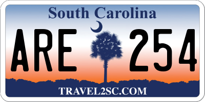 SC license plate ARE254