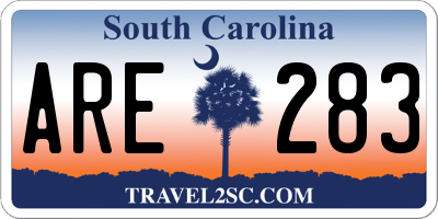 SC license plate ARE283