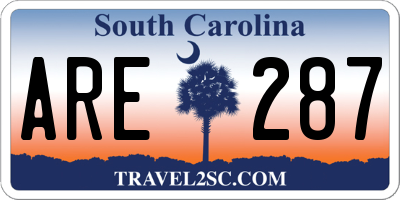 SC license plate ARE287