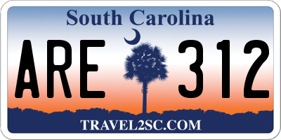 SC license plate ARE312