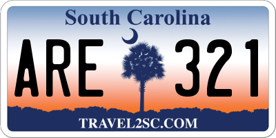 SC license plate ARE321