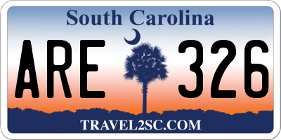SC license plate ARE326