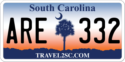 SC license plate ARE332