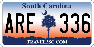 SC license plate ARE336