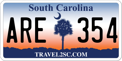 SC license plate ARE354