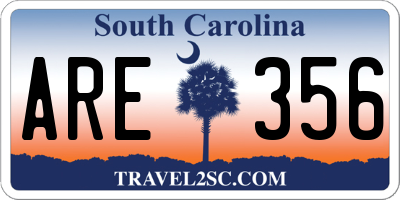 SC license plate ARE356
