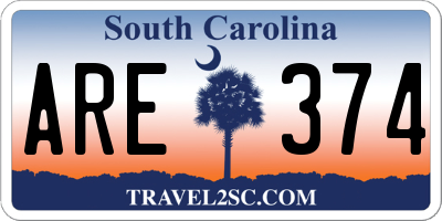 SC license plate ARE374