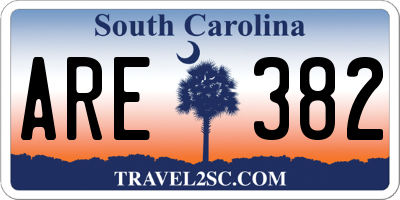 SC license plate ARE382