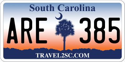 SC license plate ARE385