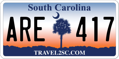 SC license plate ARE417