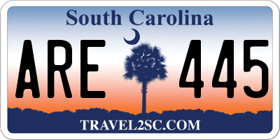 SC license plate ARE445