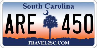 SC license plate ARE450