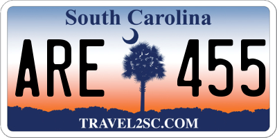 SC license plate ARE455