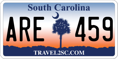 SC license plate ARE459