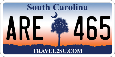 SC license plate ARE465
