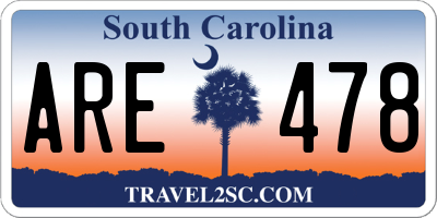 SC license plate ARE478