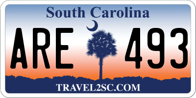 SC license plate ARE493