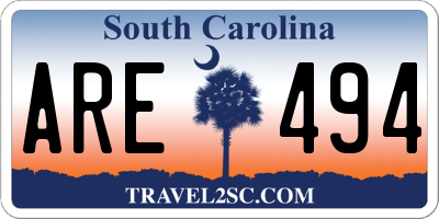 SC license plate ARE494