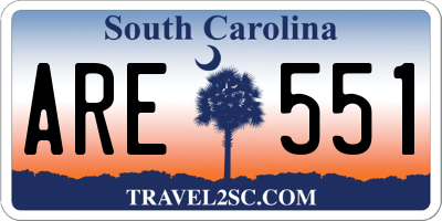 SC license plate ARE551