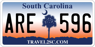 SC license plate ARE596