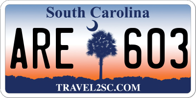 SC license plate ARE603