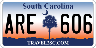 SC license plate ARE606