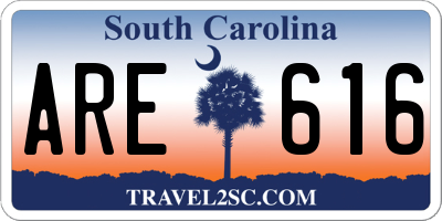 SC license plate ARE616